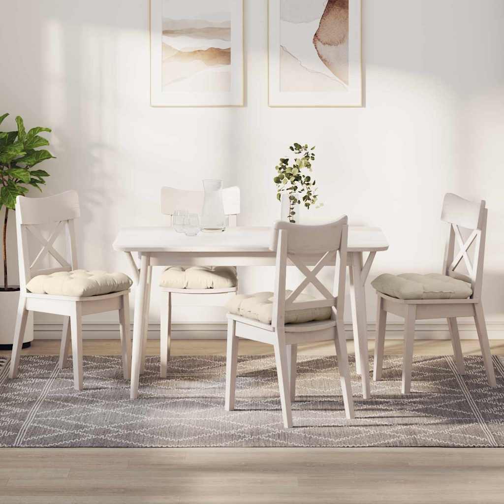 Sitzkissen 4 stk. Cordstoff Creme 45 x 45 cm