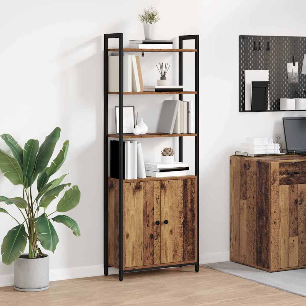 Bücherregal 6 Ebenen 60 x 24 x 161 cm Holzwerkstoff Altholz