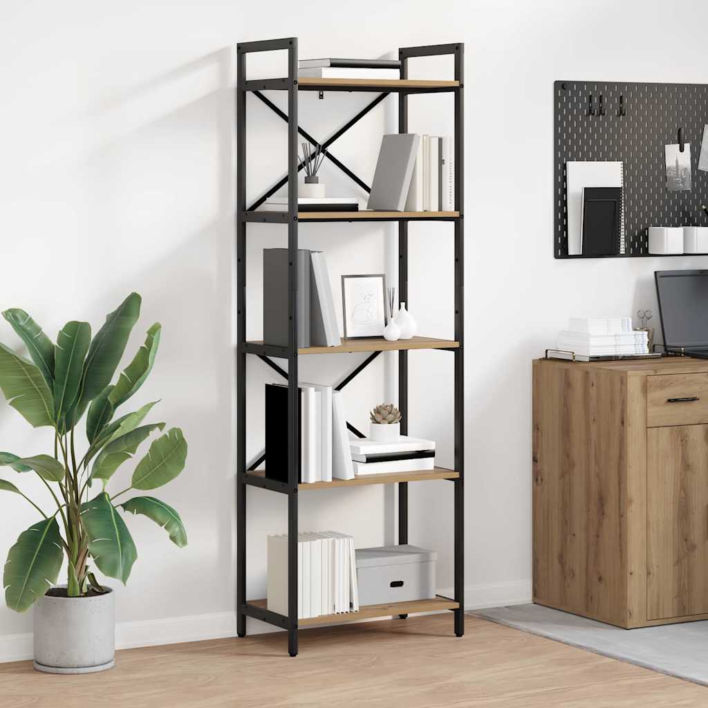 Bücherregal 5 Ebenen 56 x 34 x 171 cm Holzwerkstoff