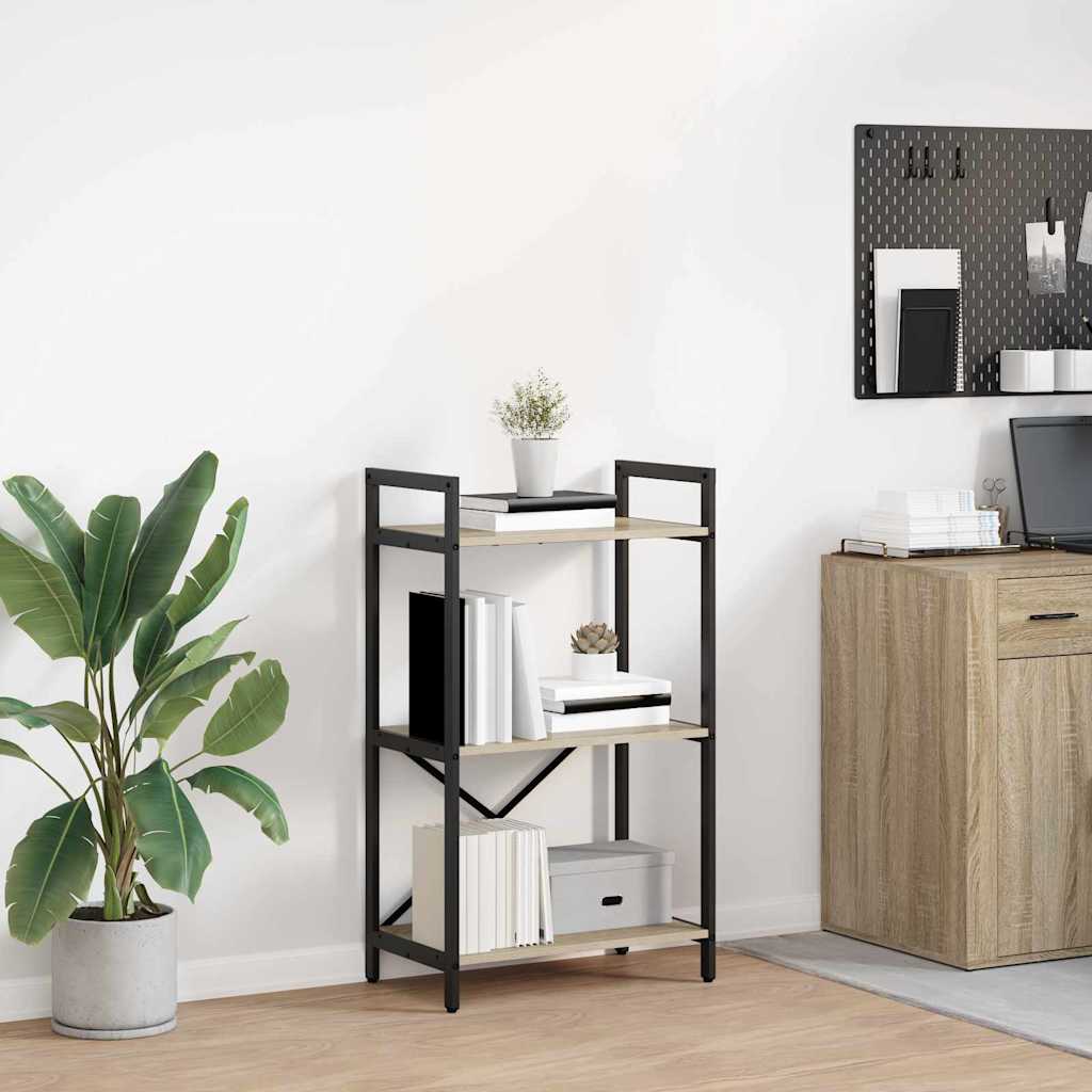Bücherregal 3 Ebenen 56 x 34 x 96 cm Holzwerkstoff Sonoma-Eiche