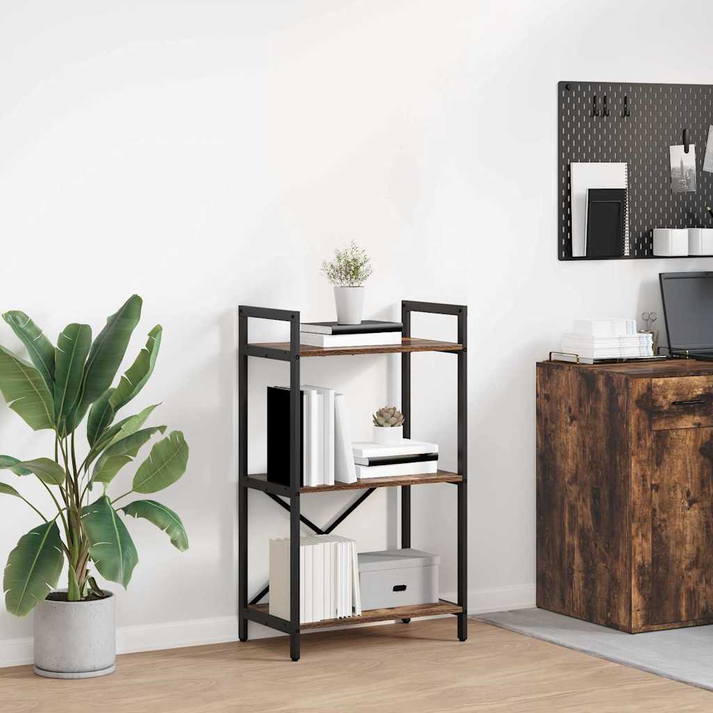 Bücherregal 3 Ebenen 56 x 34 x 96 cm Holzwerkstoff Räuchereiche