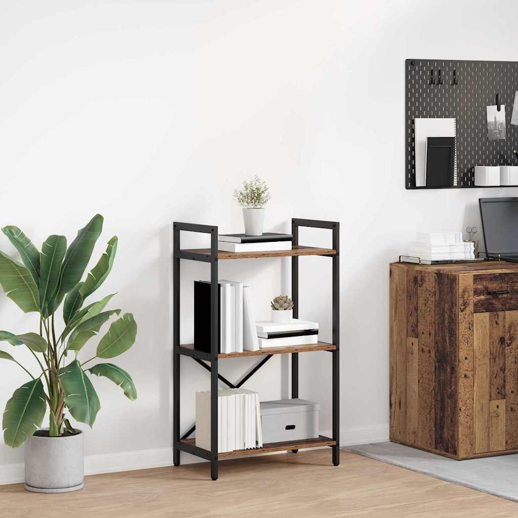 Bücherregal 3 Ebenen 56 x 34 x 96 cm Holzwerkstoff Altholz