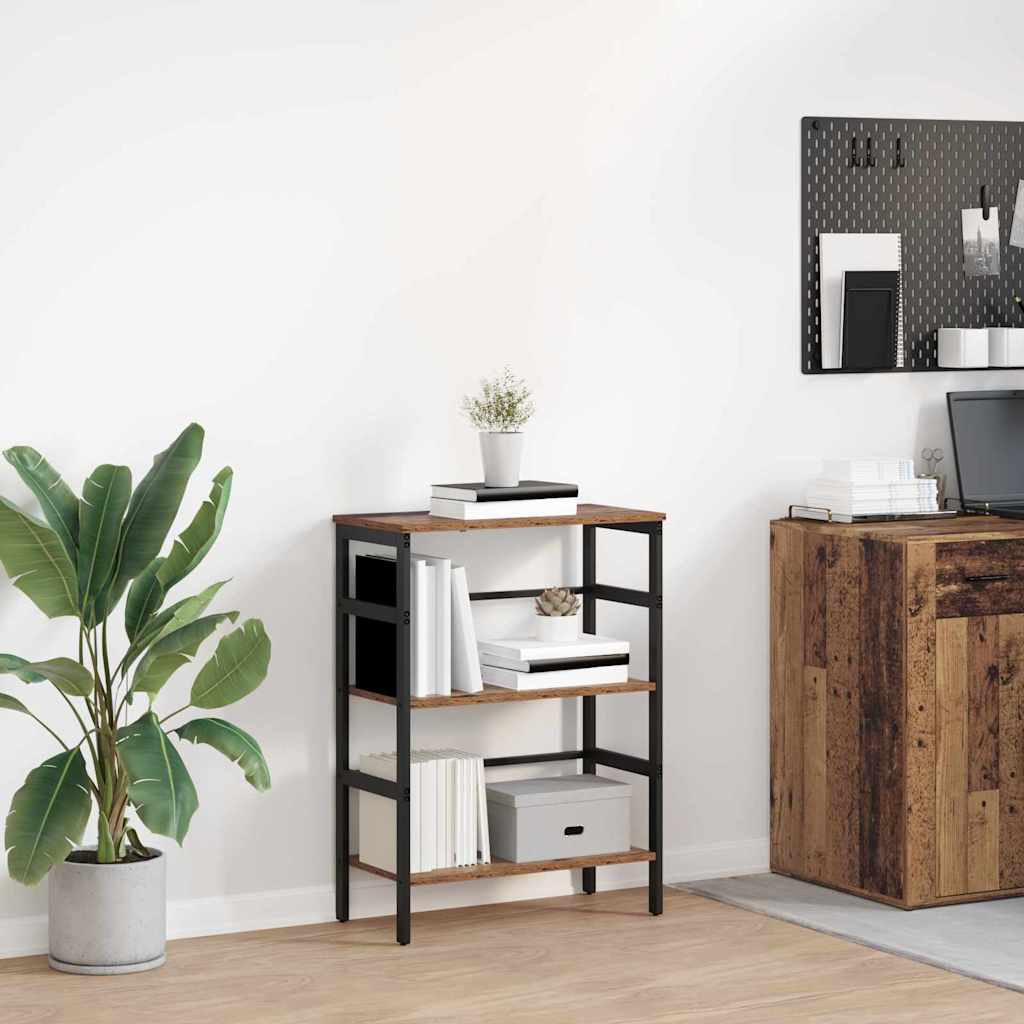 Bücherregal 2 Ebenen 60 x 29,5 x 81 cm Holzwerkstoff Altholz
