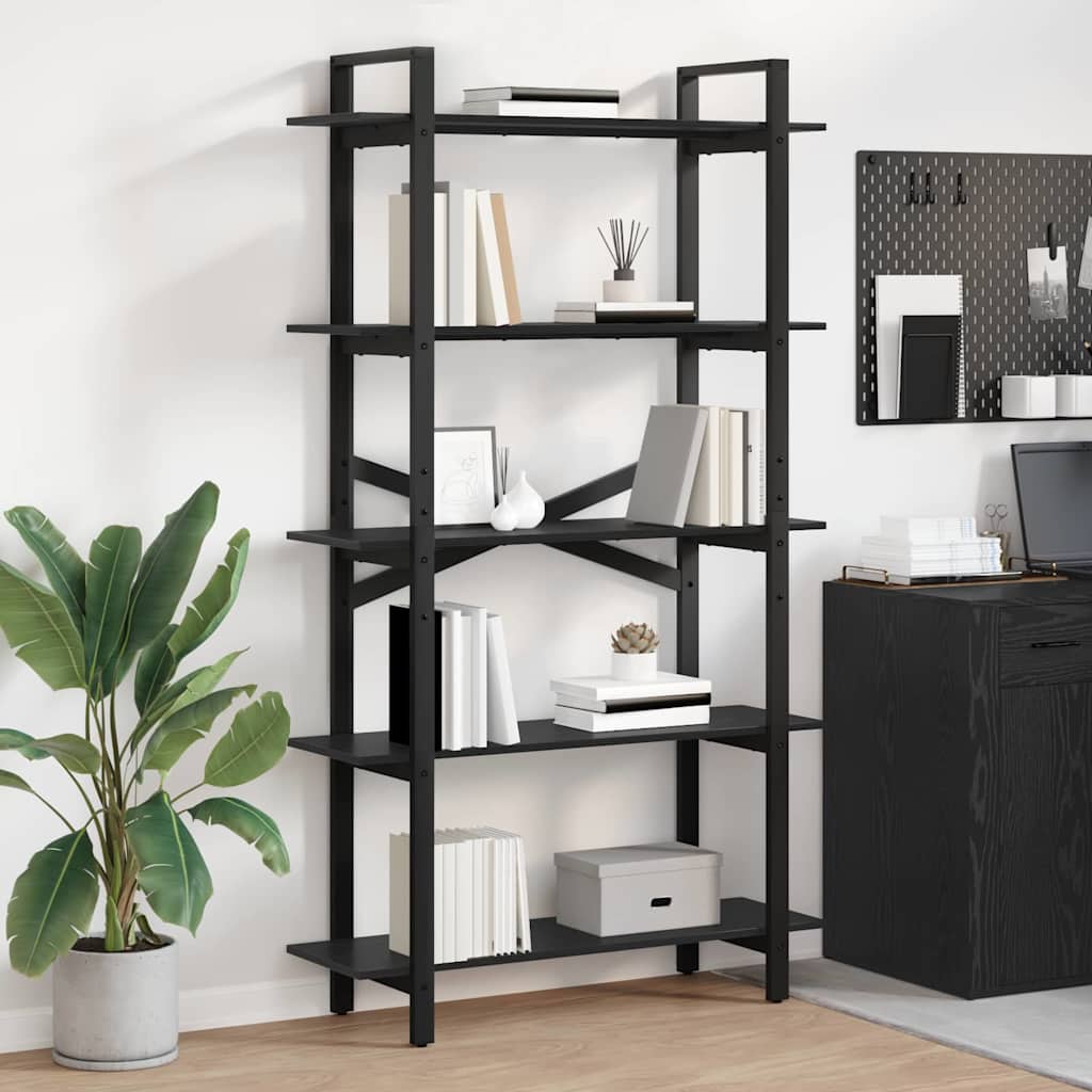 Bücherregal 5 Ebenen 100 x 33,5 x 178 cm Holzwerkstoff