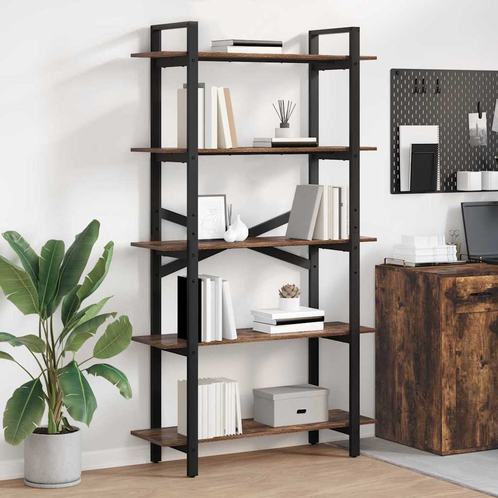 Bücherregal 5 Ebenen 100 x 33,5 x 178 cm Holzwerkstoff