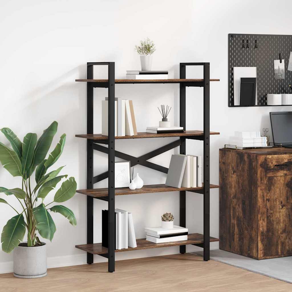 Bücherregal 4 Ebenen 100 x 33,5 x 140 cm Holzwerkstoff