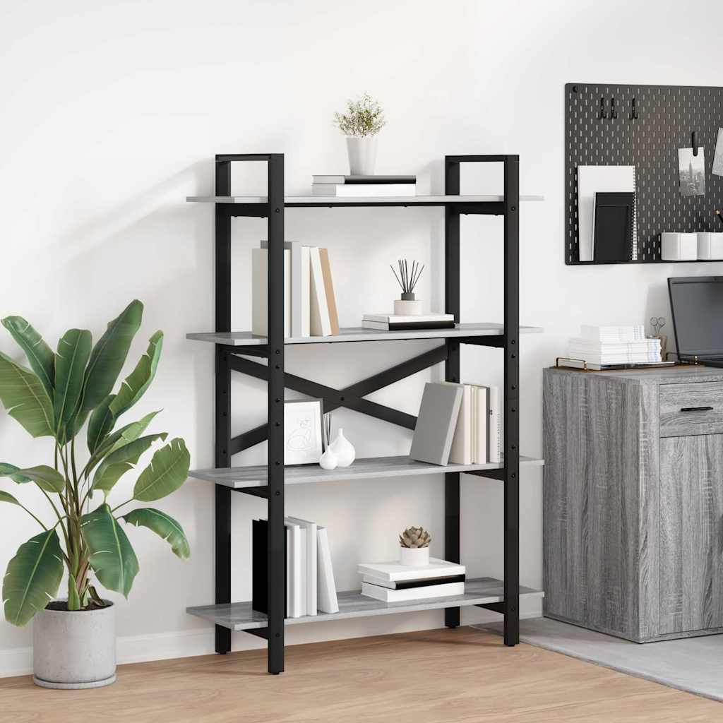 Bücherregal 4 Ebenen 100 x 33,5 x 140 cm Holzwerkstoff