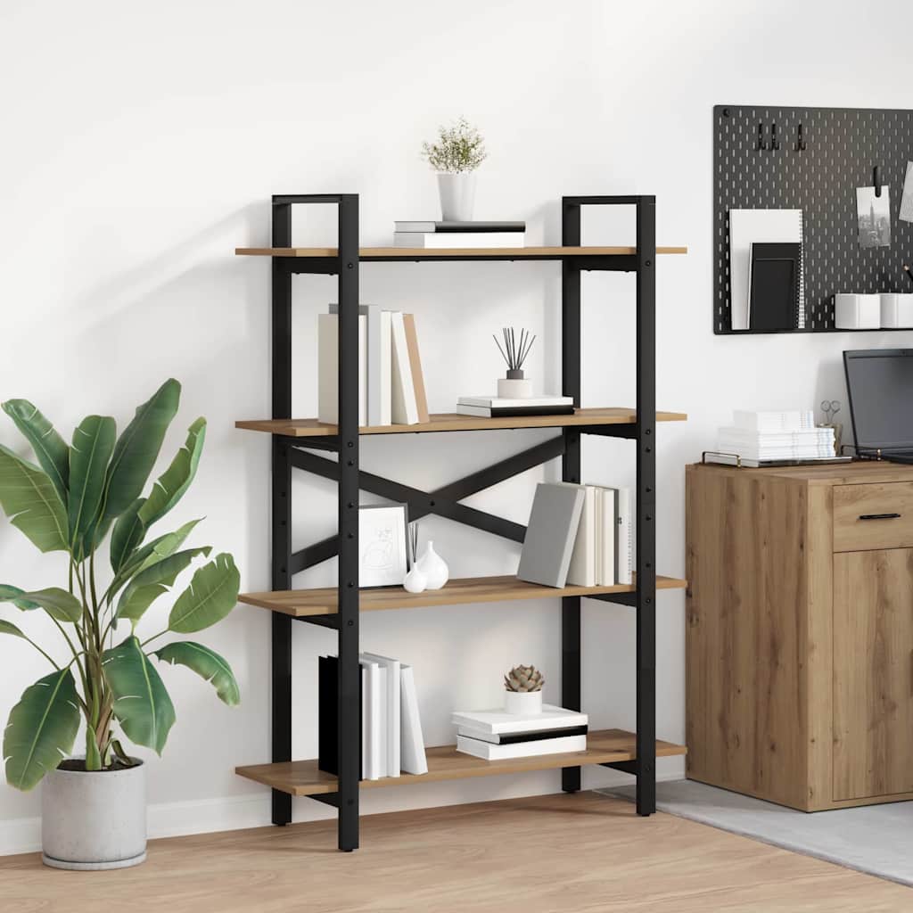 Bücherregal 4 Ebenen 100 x 33,5 x 140 cm Holzwerkstoff