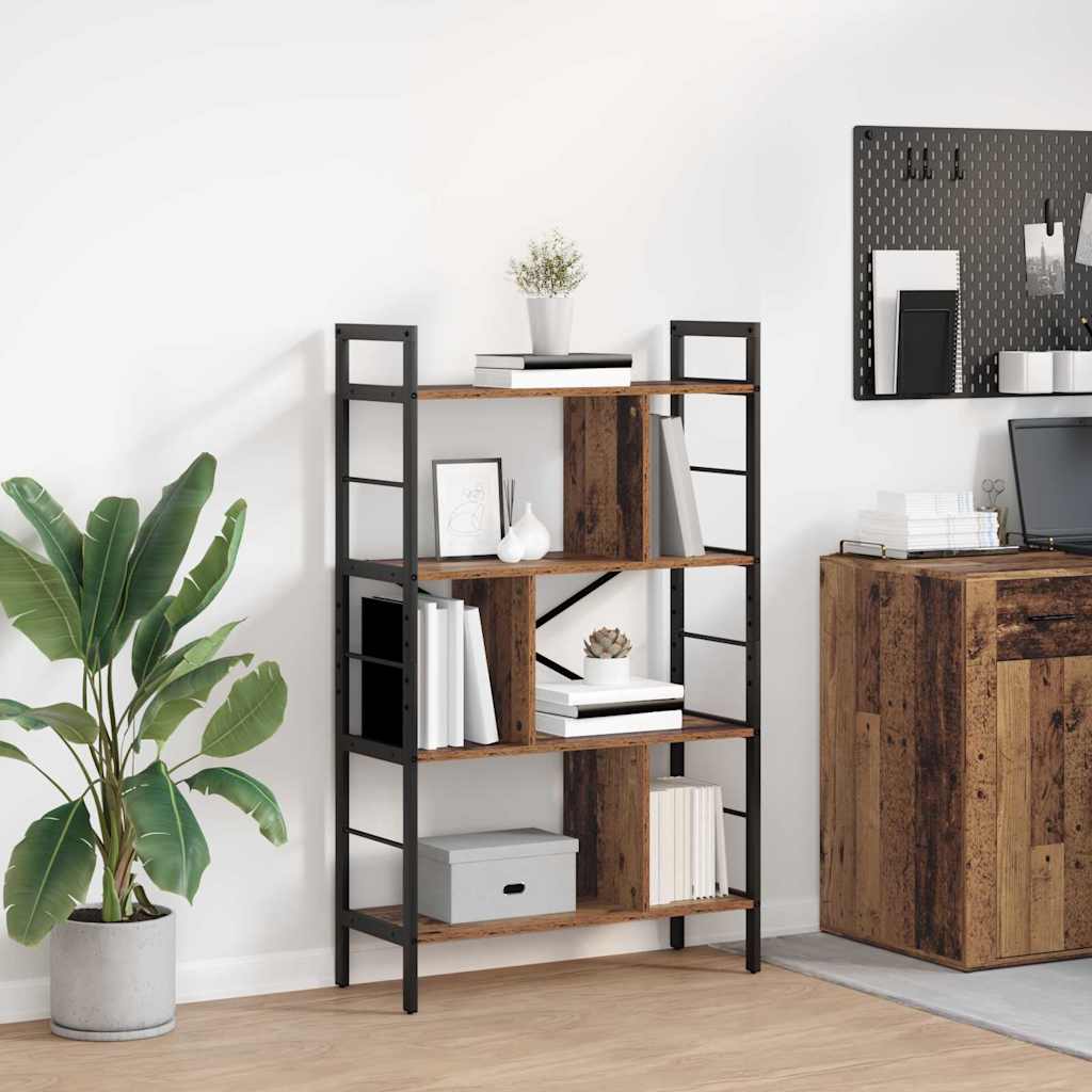 Bücherregal 7 Ebenen 75 x 30 x 123,5 cm Holzwerkstoff Altholz