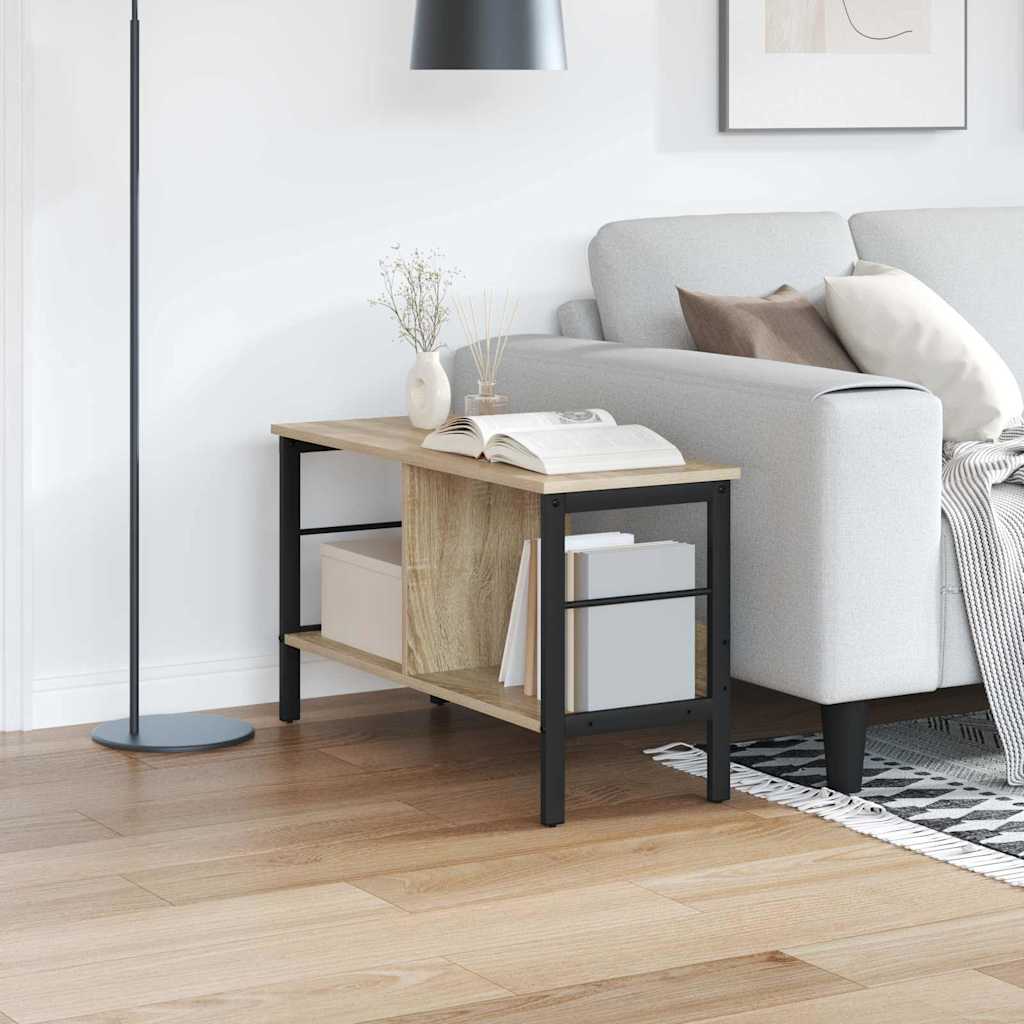 Bücherregal 2 Ebenen 82 x 32 x 47 cm Holzwerkstoff Sonoma-Eiche