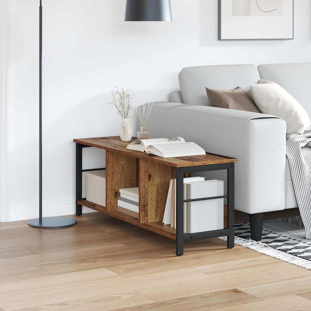 Bücherregal 3 Ebenen 102 x 32 x 40,5 cm Holzwerkstoff Altholz