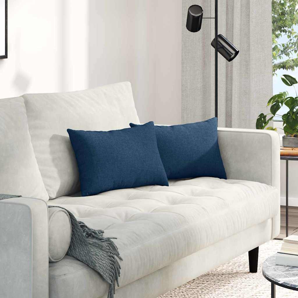 Sofakissen 2 stk. Stoff Blau 50 x 30 cm