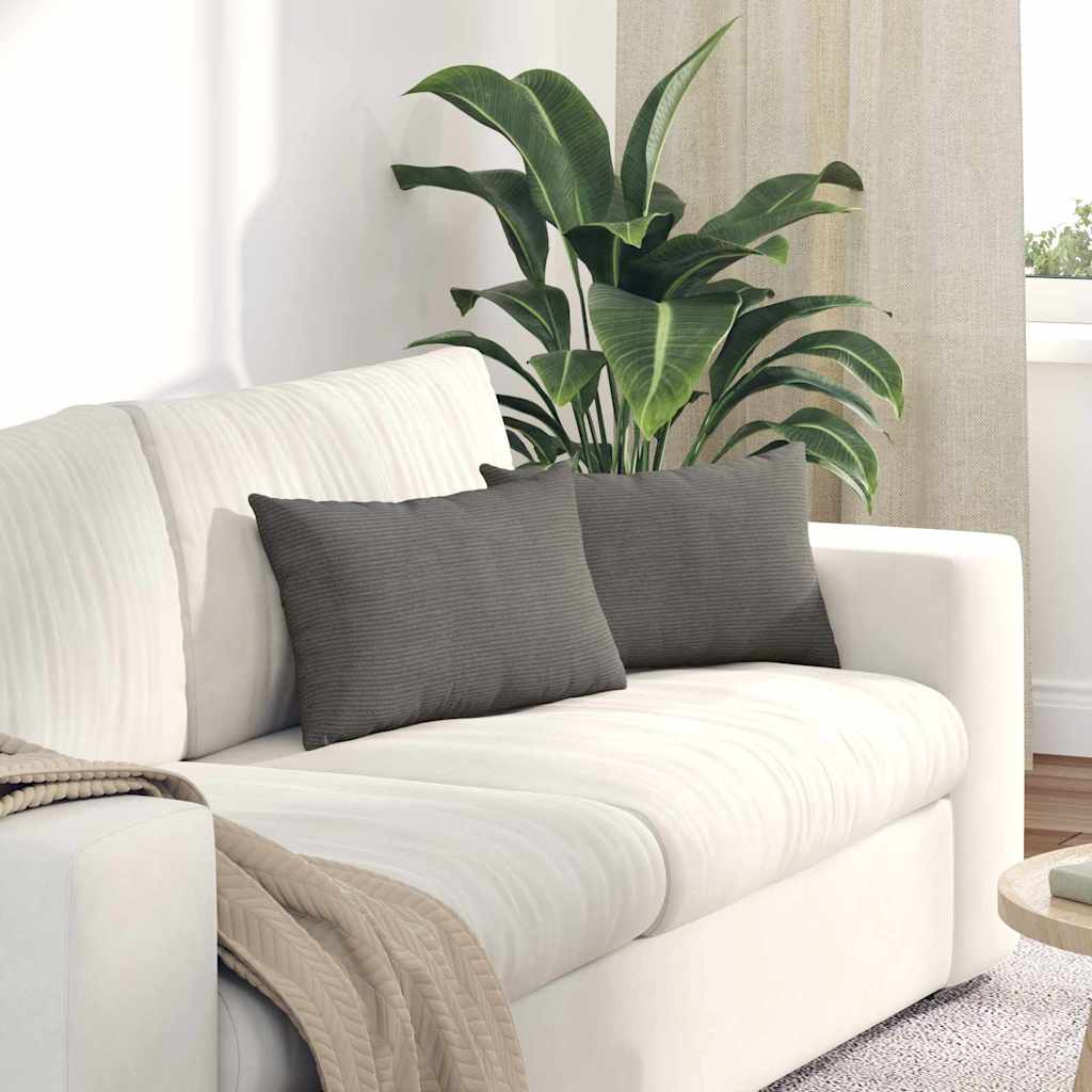 Sofakissen 2 pcs Hellgrau 50 x 30 cm Cordstoff