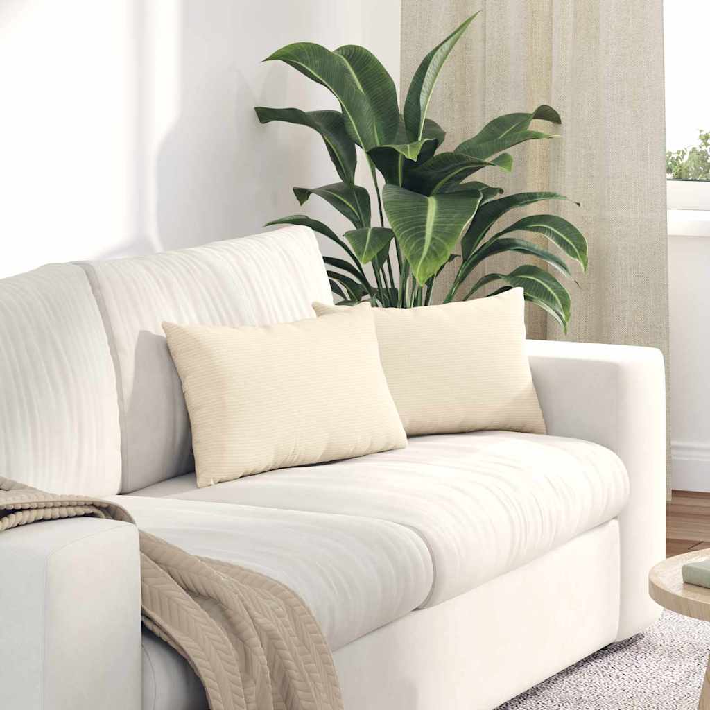 Sofakissen 2 pcs Creme 50 x 30 cm Cordstoff