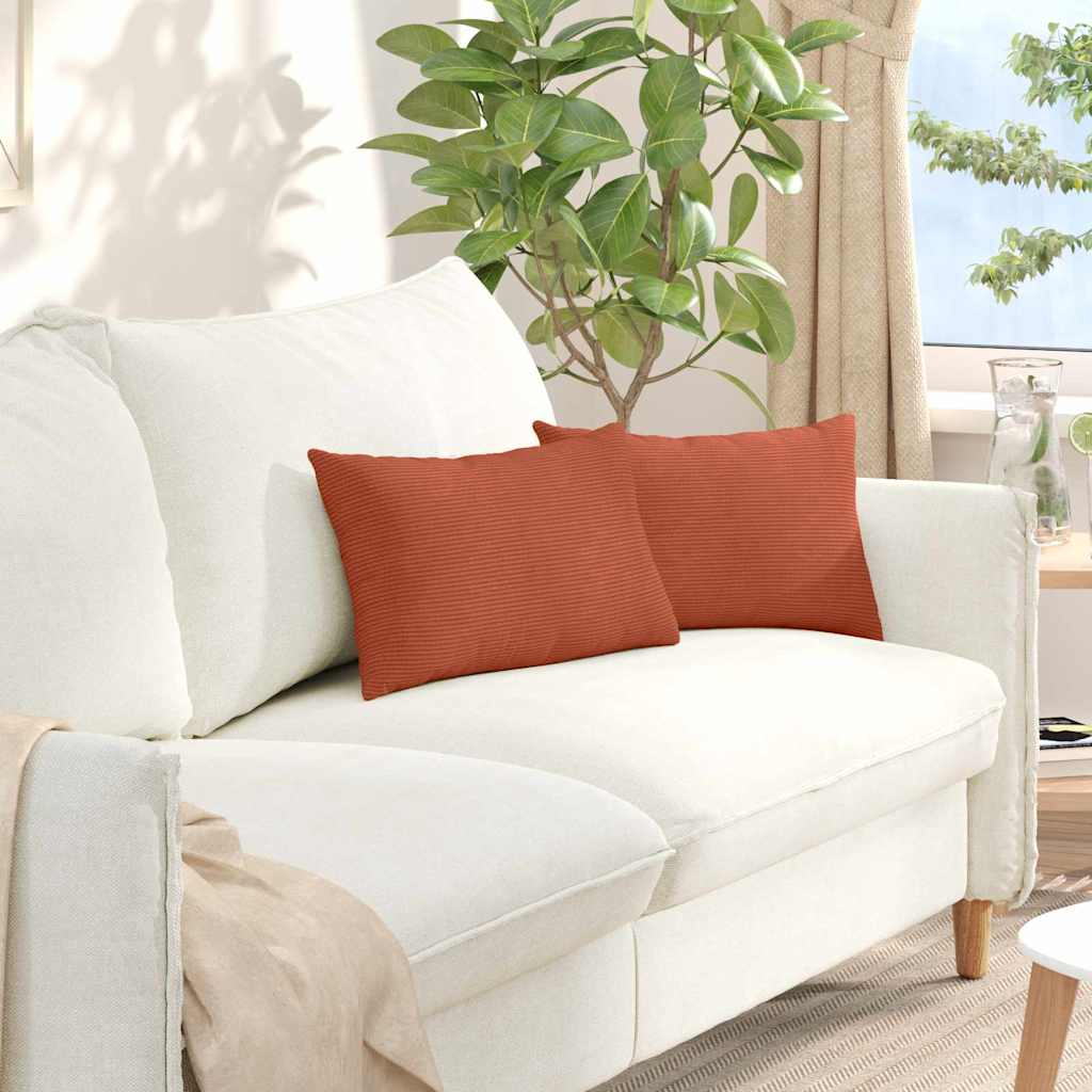 Sofakissen 2 pcs Rot-Orange 50 x 30 cm Cordstoff