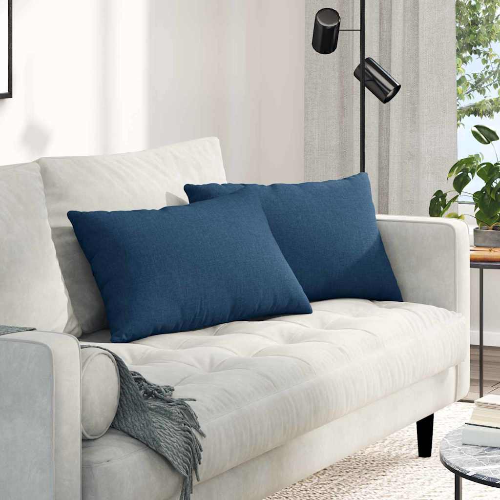 Sofakissen 2 stk. Stoff Blau 60 x 40 cm
