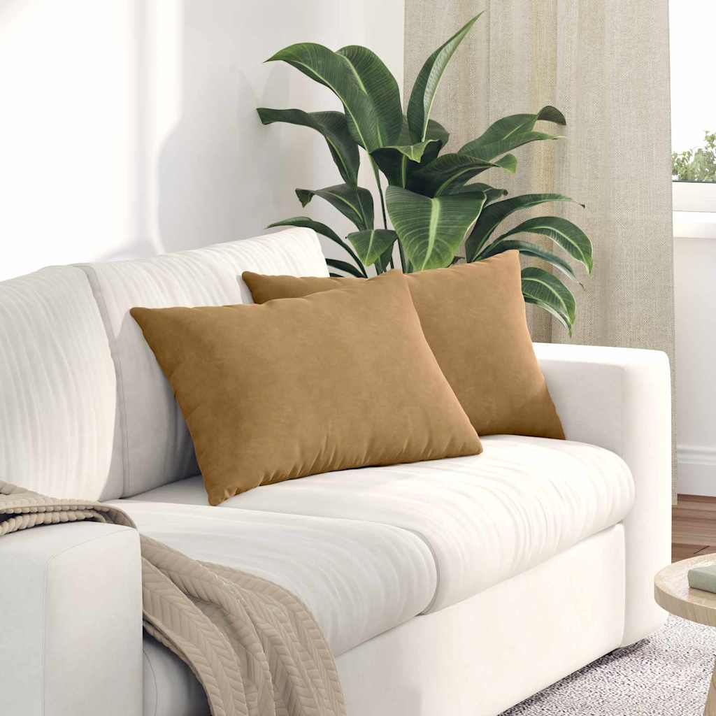 Sofakissen 2 pcs Braun 60 x 40 cm Cordstoff