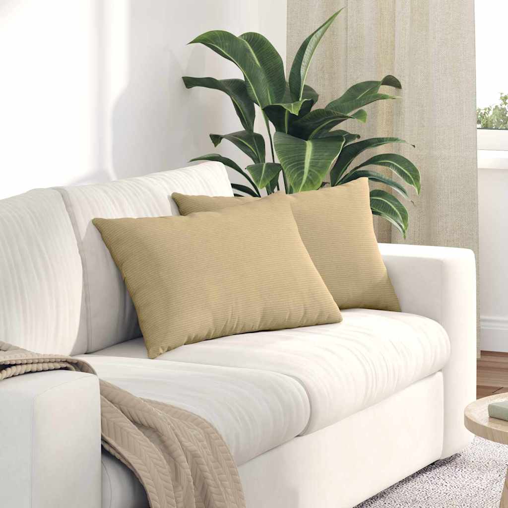 Sofakissen 2 pcs Grau-Grün 60 x 40 cm Cordstoff