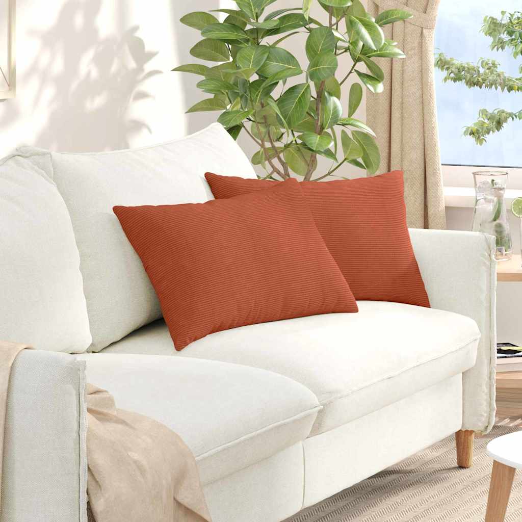 Sofakissen 2 pcs Rot-Orange 60 x 40 cm Cordstoff
