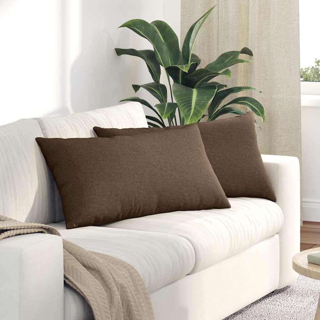 Sofakissen 2 stk. Stoff Braun 80 x 40 cm