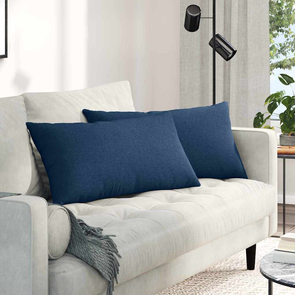 Sofakissen 2 stk. Stoff Blau 80 x 40 cm