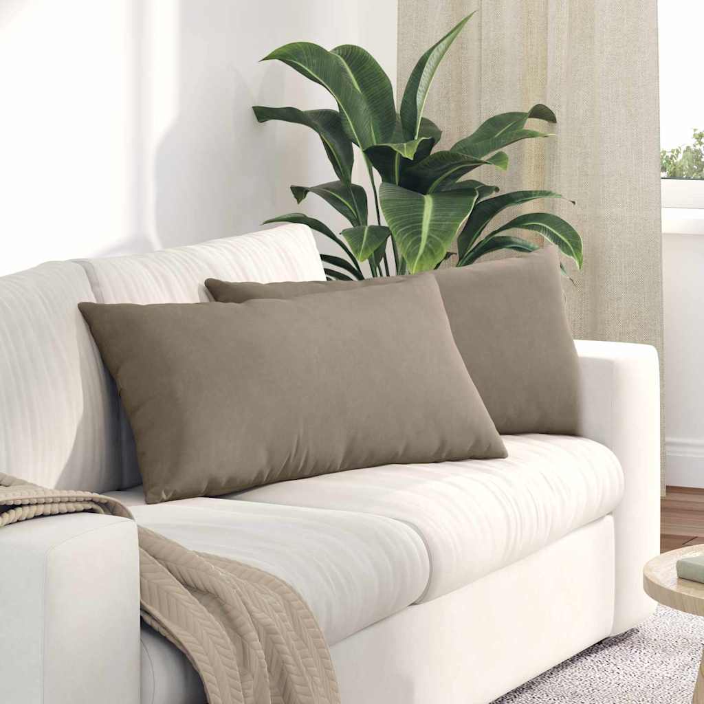 Sofakissen 2 stk. Stoff Taupe 80 x 40 cm