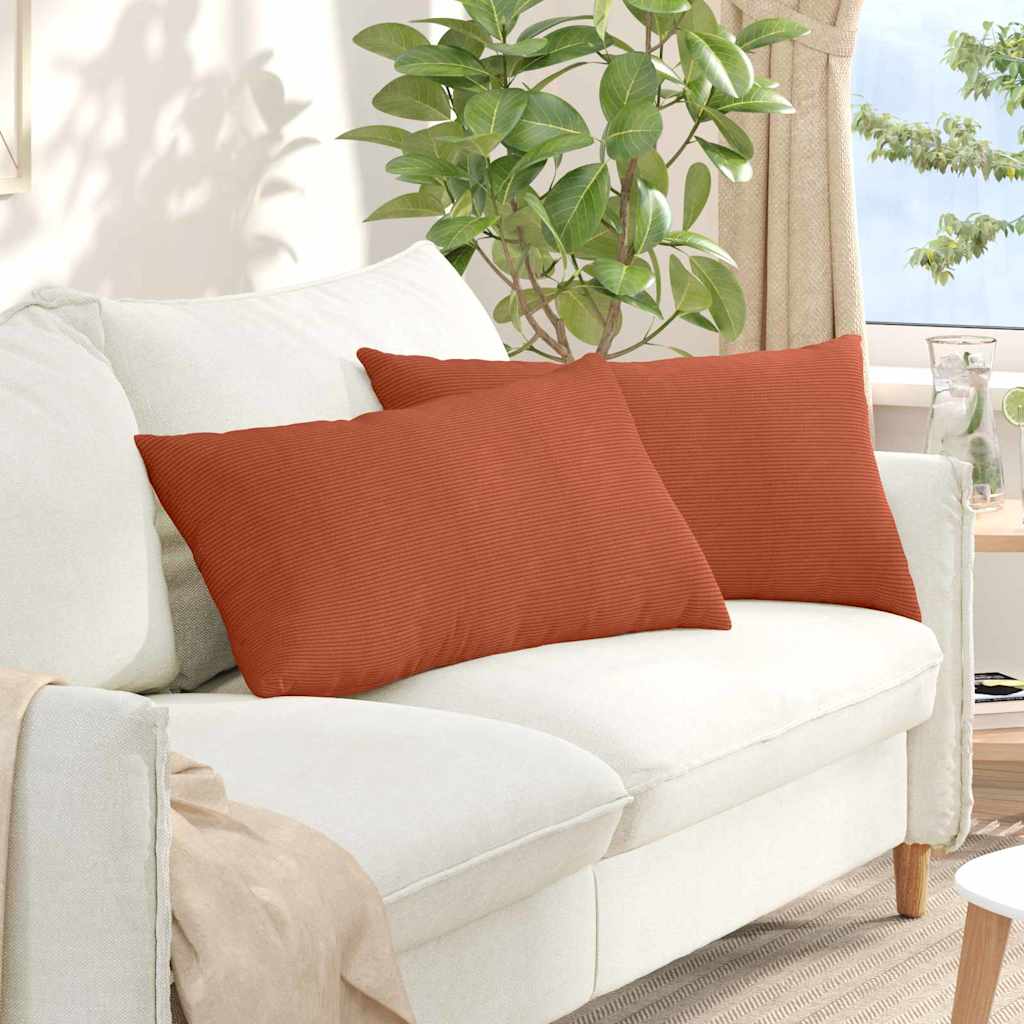 Sofakissen 2 pcs Rot-Orange 80 x 40 cm Cordstoff