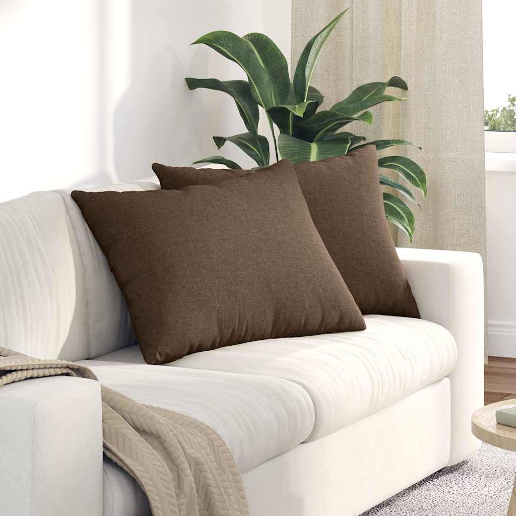 Sofakissen 2 stk. Stoff Braun 70 x 50 cm