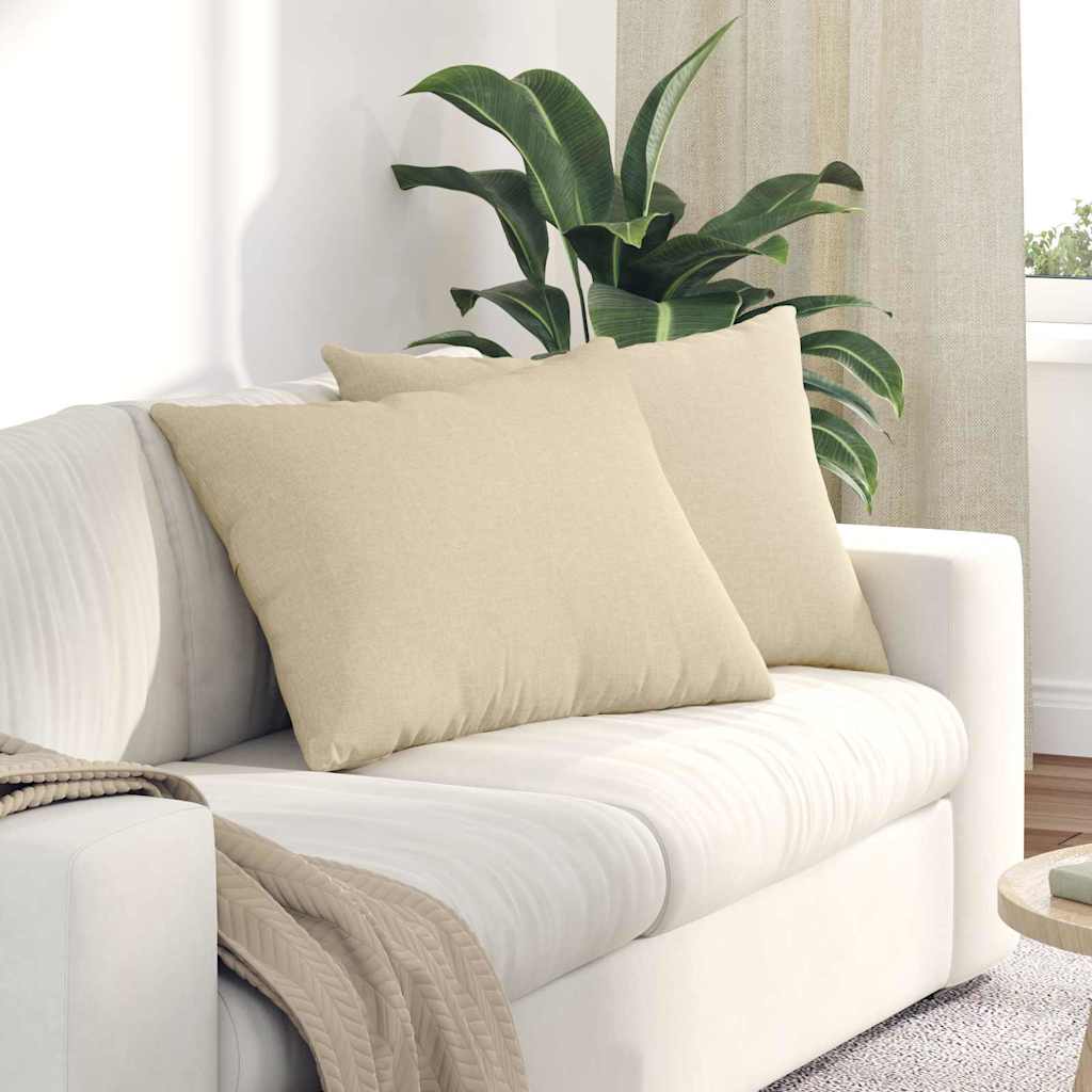 Sofakissen 2 stk. Stoff Creme 70 x 50 cm