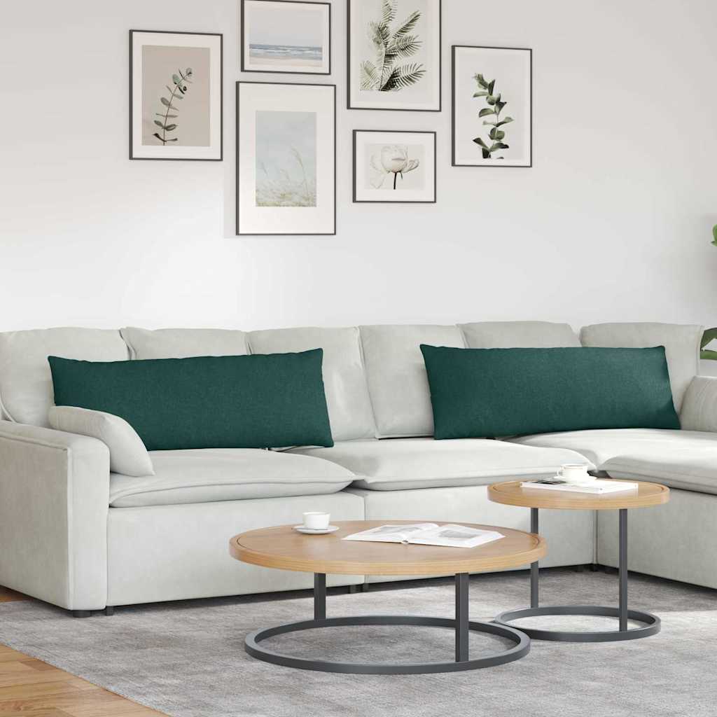 Sofakissen 2 stk. Stoff Dunkelgrün 120 x 40 cm
