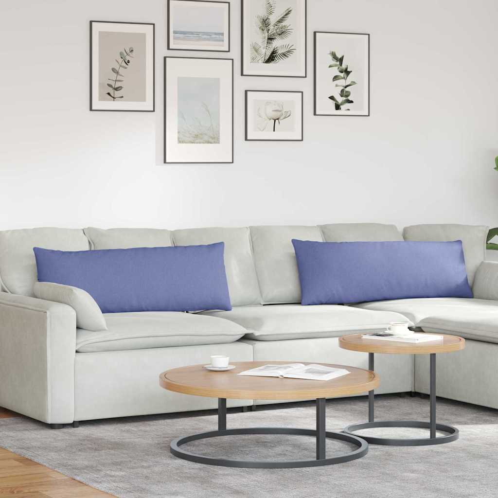 Sofakissen 2 stk. Stoff Jeans blau 120 x 40 cm