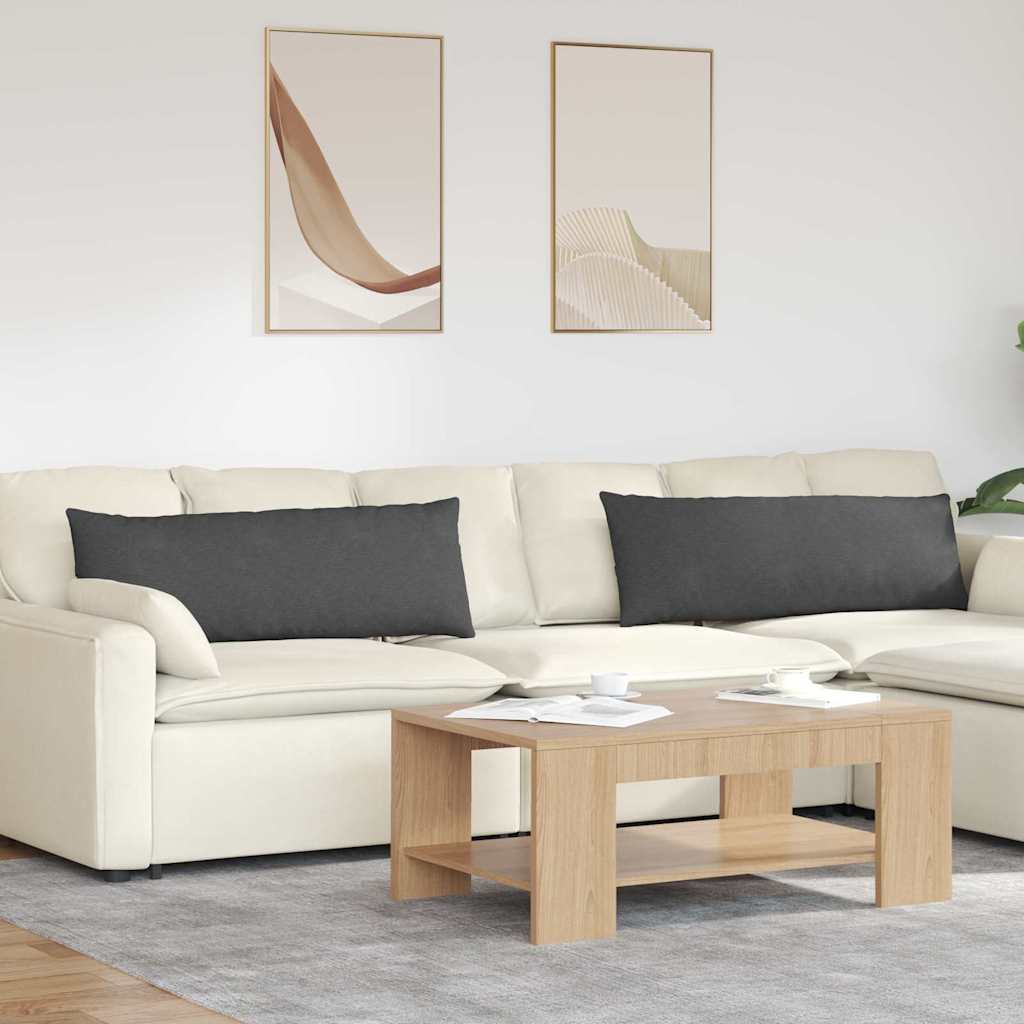 Sofakissen 2 pcs Dunkelgrau 120 x 40 cm Cordstoff