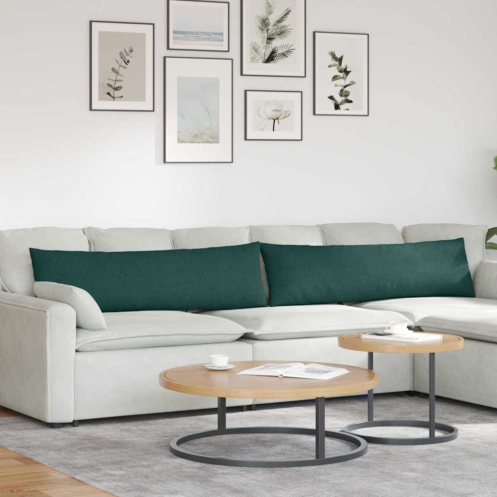 Sofakissen 2 stk. Stoff Dunkelgrün 145 x 40 cm