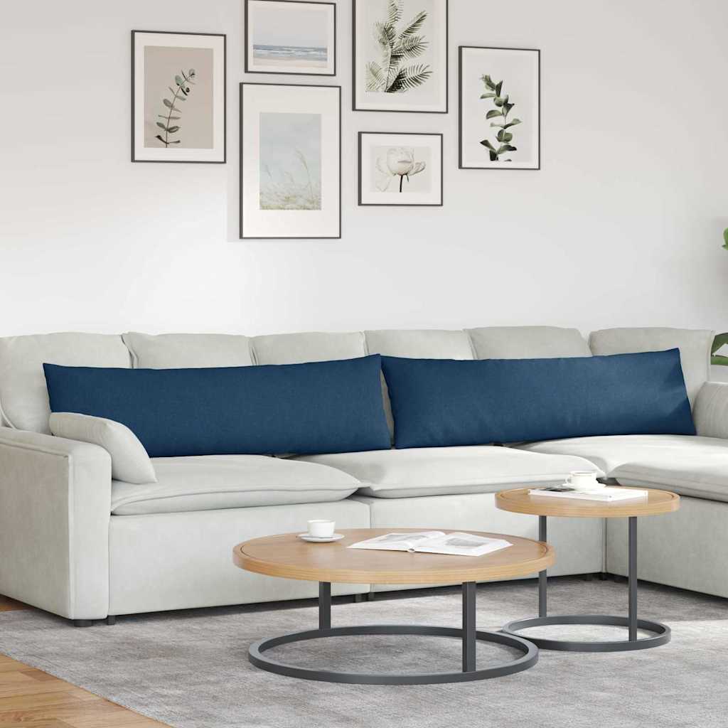 Sofakissen 2 stk. Stoff Blau 145 x 40 cm