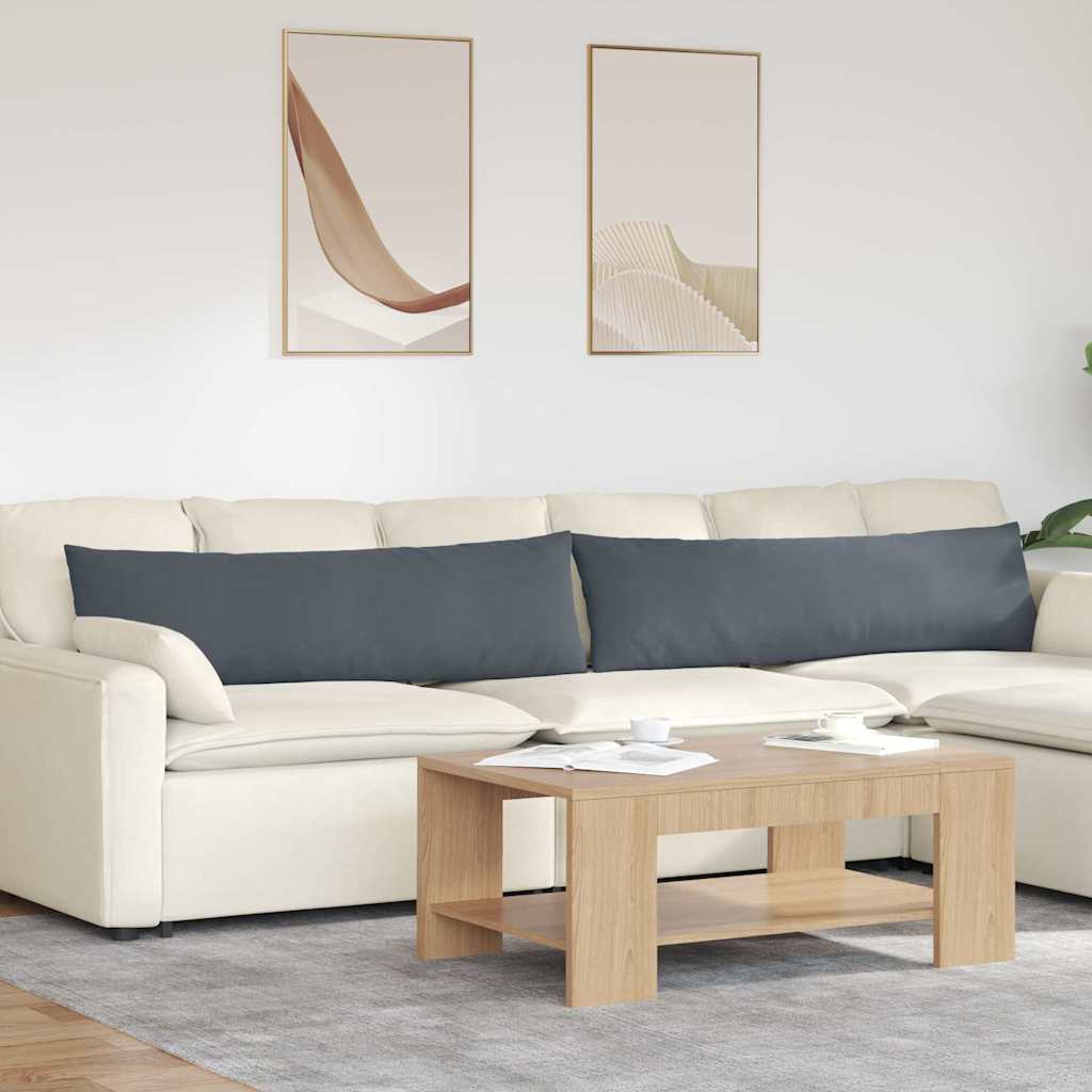 Sofakissen 2 pcs Dunkelgrau 145 x 40 cm Cordstoff