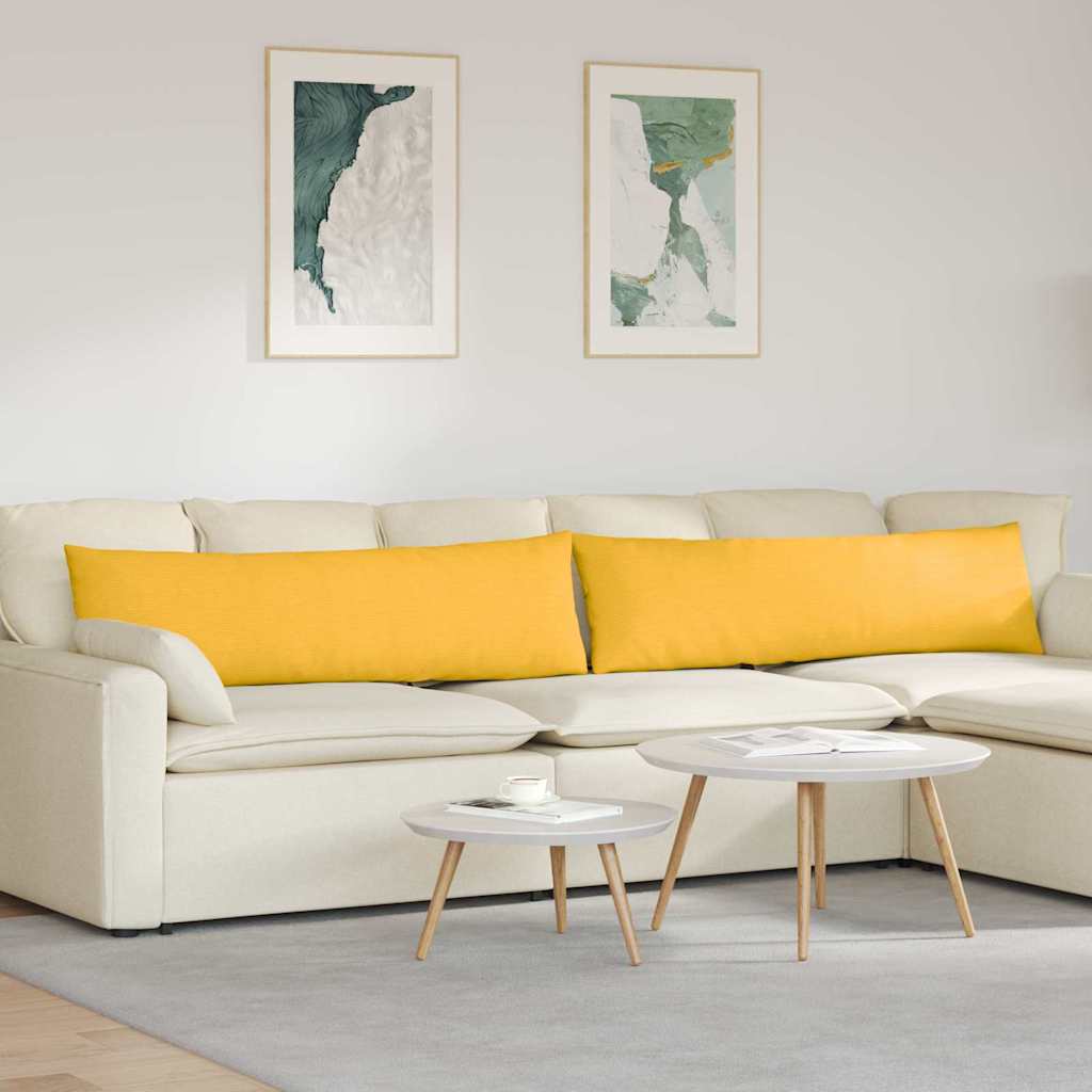 Sofakissen 2 pcs Helles Gelb 145 x 40 cm Cordstoff