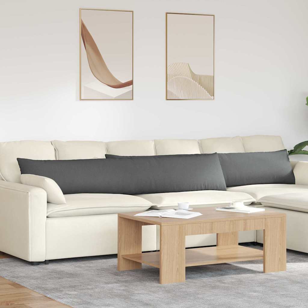 Sofakissen 2 stk. Stoff Dunkelgrau 200 x 40 cm