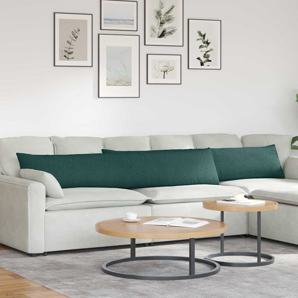 Sofakissen 2 stk. Stoff Dunkelgrün 200 x 40 cm