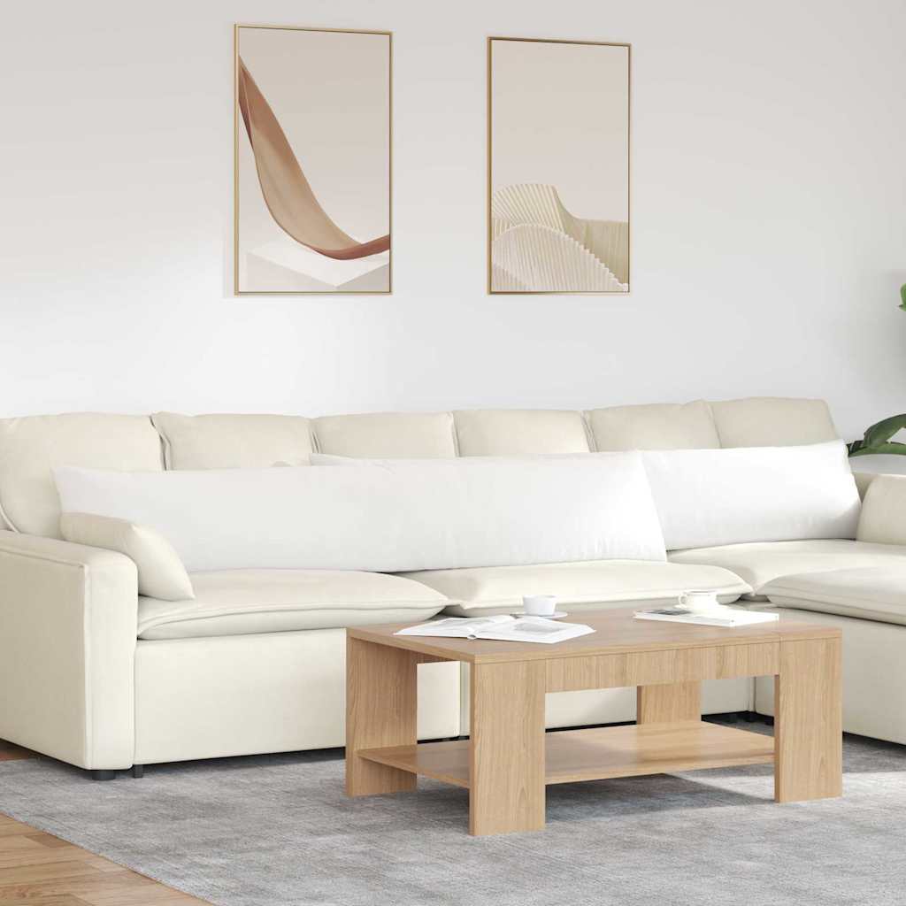 Sofakissen 2 stk. Stoff Weiß 200 x 40 cm