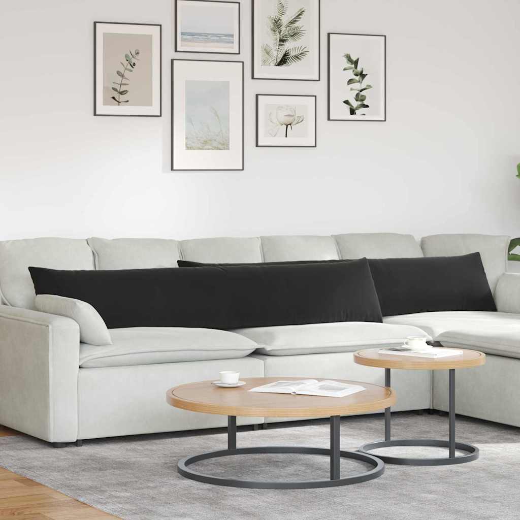 Sofakissen 2 pcs Schwarz 200 x 40 cm Cordstoff