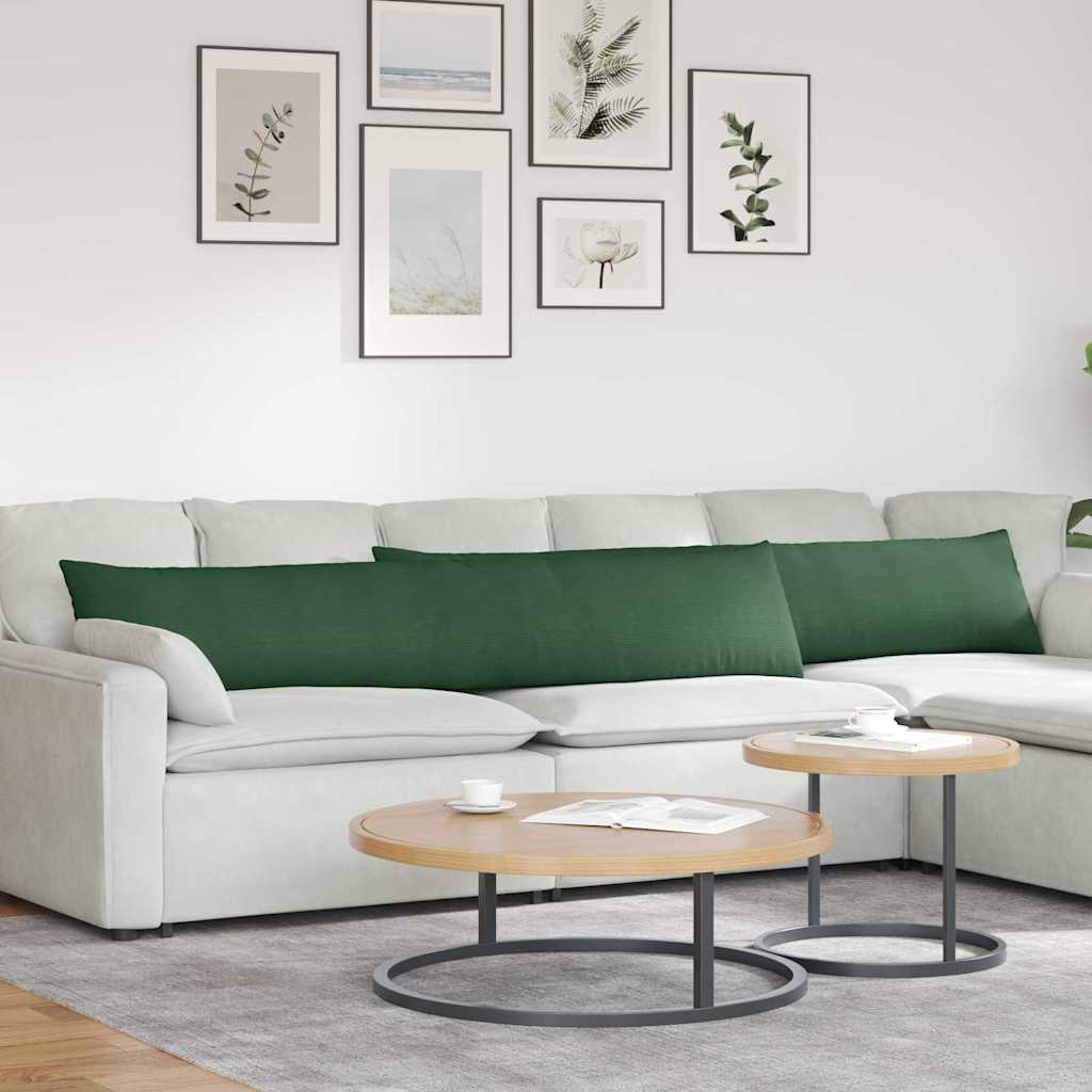Sofakissen 2 pcs Dunkelgrün 200 x 40 cm Cordstoff