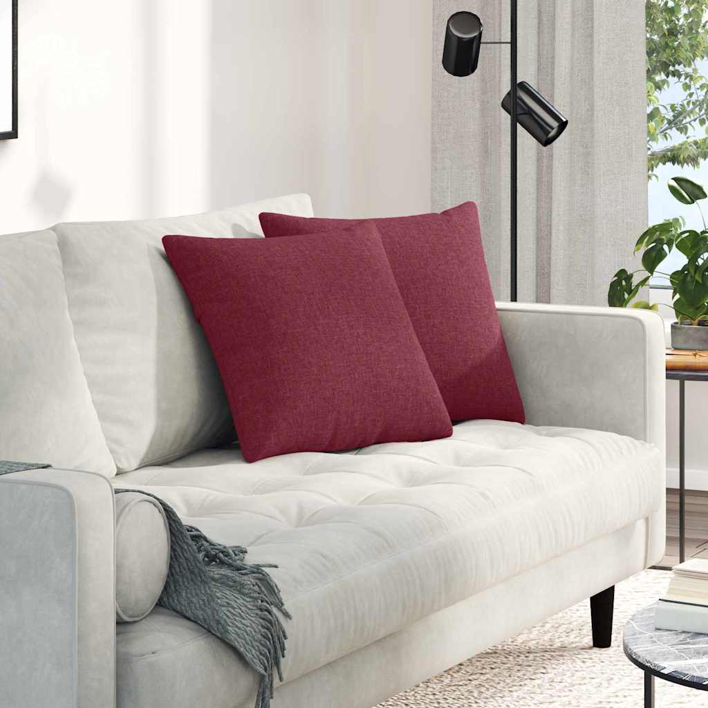Sofakissen 2 stk. Stoff Weinrot 45 x 45 cm