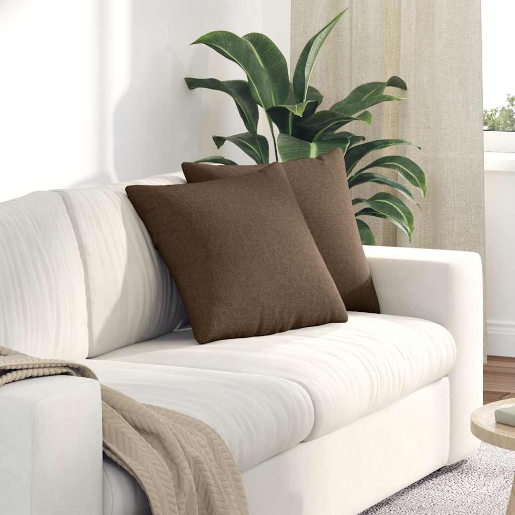 Sofakissen 2 stk. Stoff Braun 45 x 45 cm