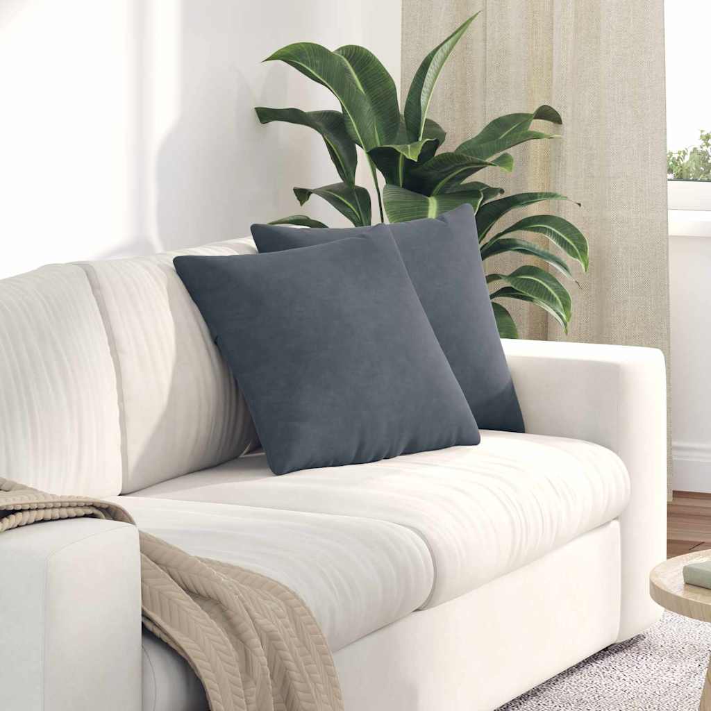 Sofakissen 2 pcs Dunkelgrau 45 x 45 cm Cordstoff
