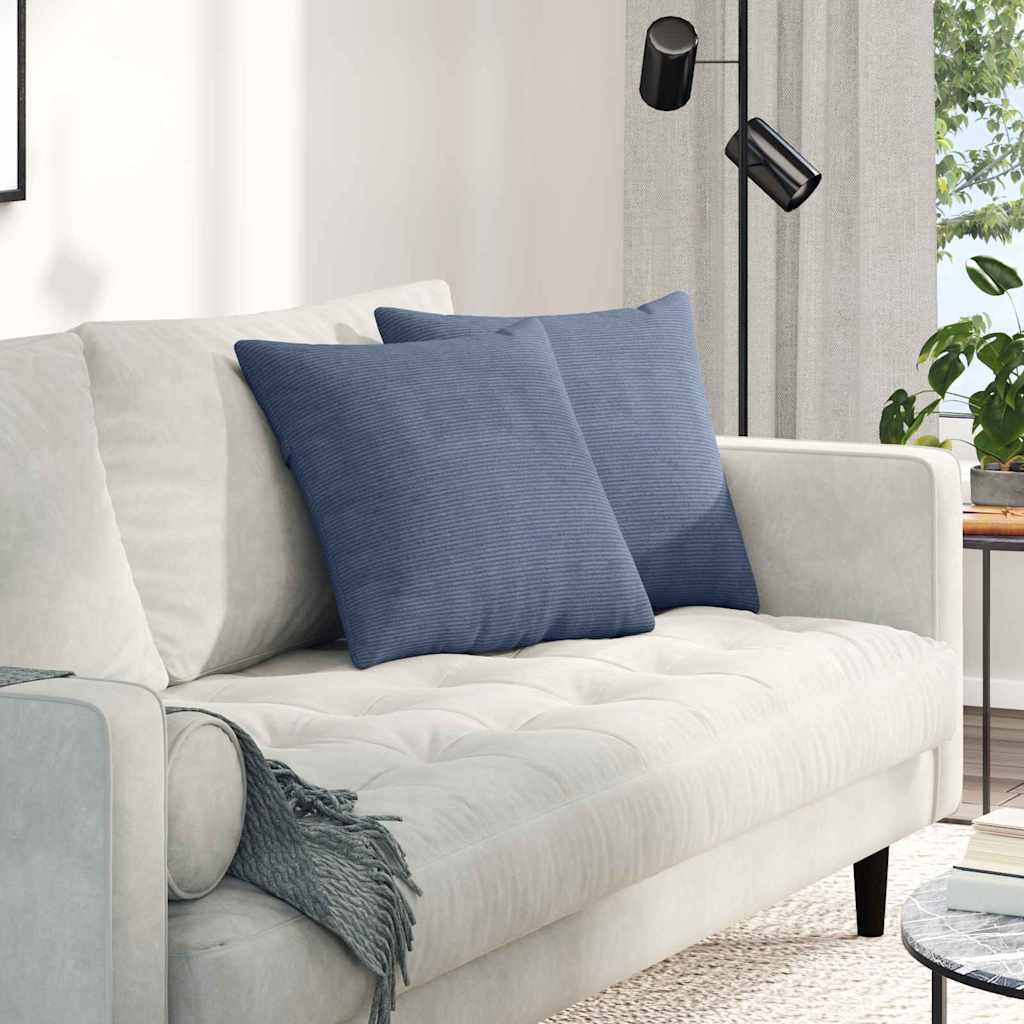 Sofakissen 2 pcs Blau 45 x 45 cm Cordstoff