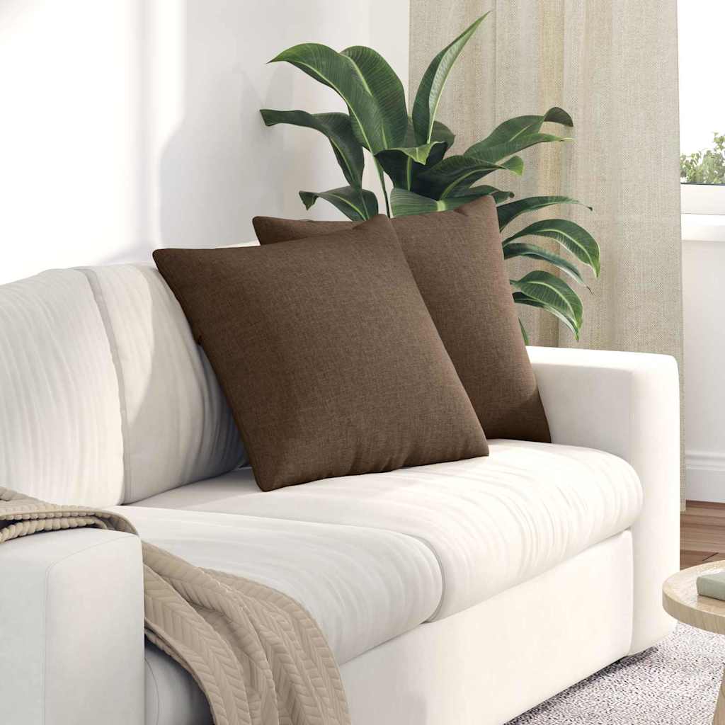 Sofakissen 2 stk. Stoff Braun 50 x 50 cm
