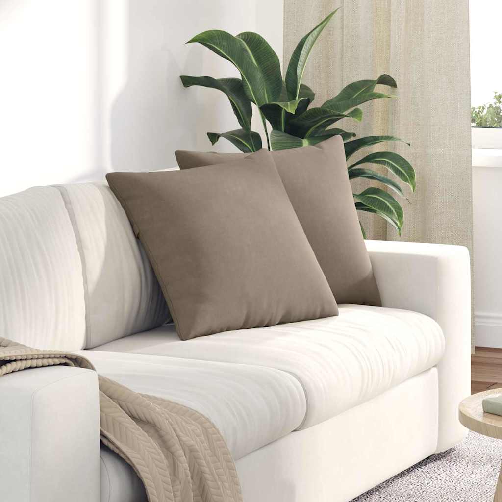 Sofakissen 2 stk. Stoff Taupe 50 x 50 cm