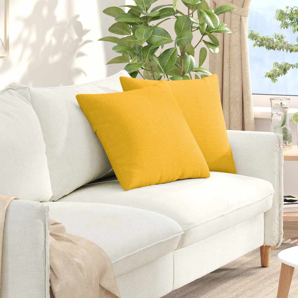 Sofakissen 2 pcs Helles Gelb 50 x 50 cm Cordstoff