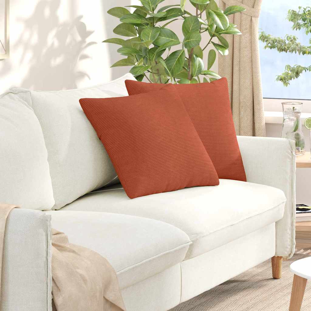 Sofakissen 2 pcs Rot-Orange 50 x 50 cm Cordstoff