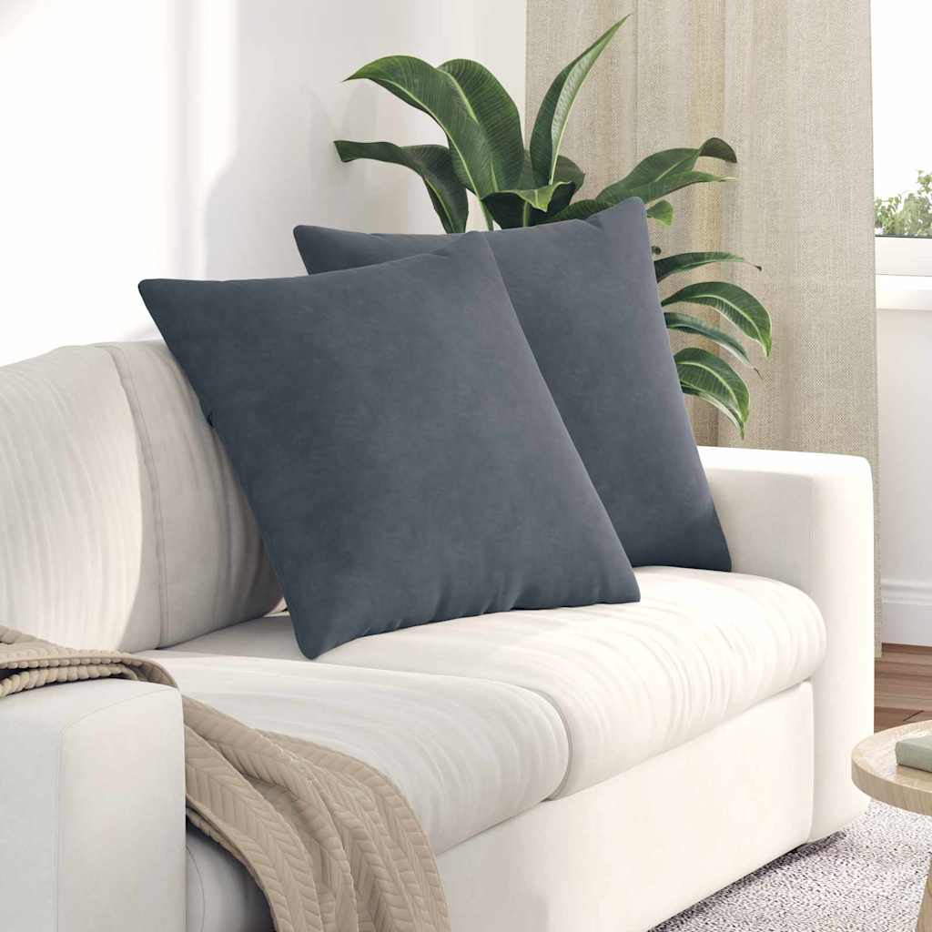 Sofakissen 2 pcs Dunkelgrau 60 x 60 cm Cordstoff